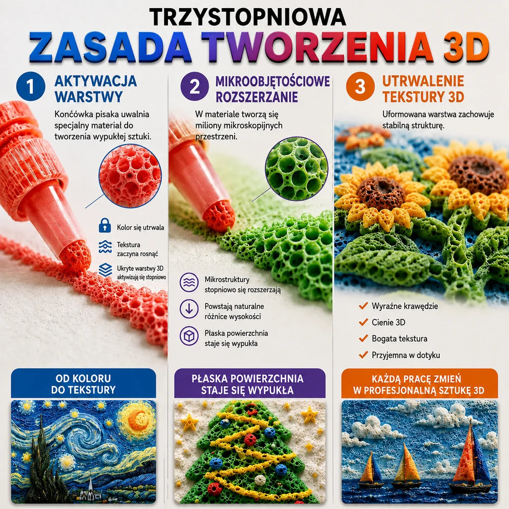 Topacme 3D pisak do sztuki wypukłej - polska grafika produktu