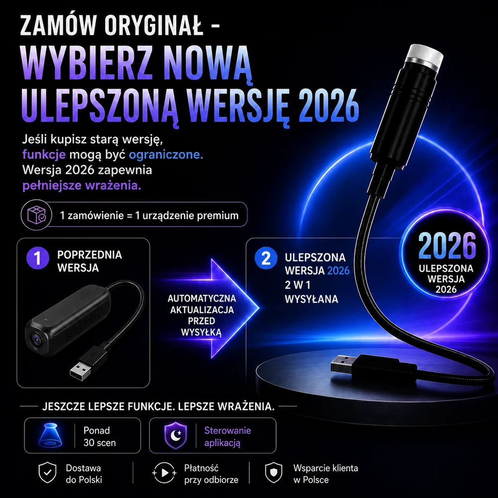 Topacme inteligentny projektor nocny 5D