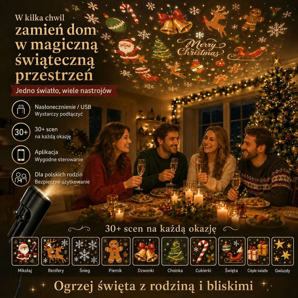 Topacme inteligentny projektor nocny 5D