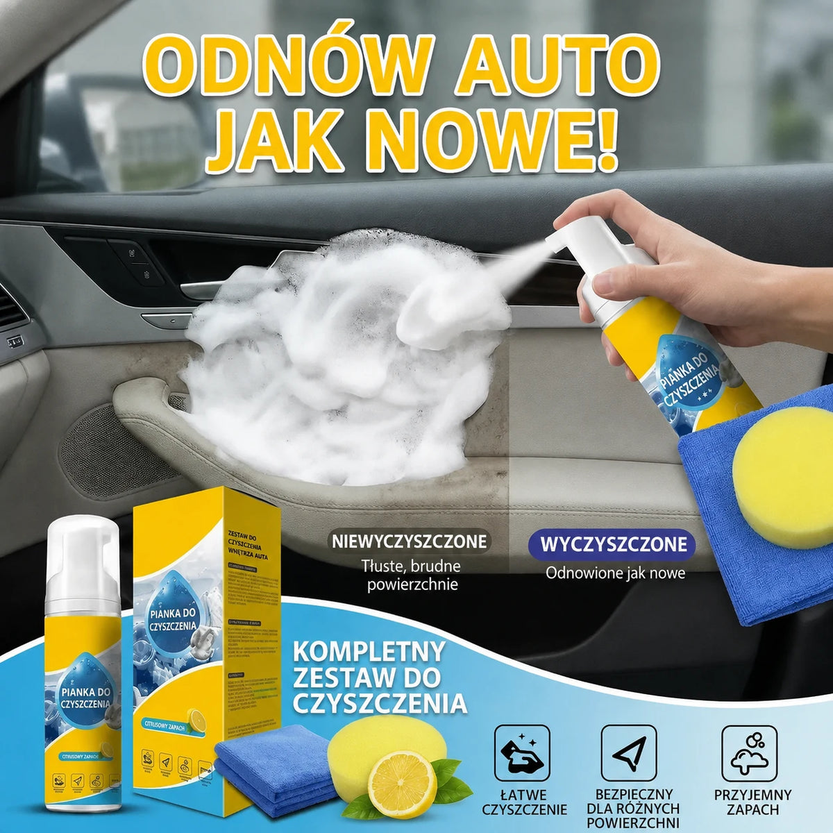 Wieloenzymatyczny piankowy środek czyszczący 4 w 1 - polska grafika produktu