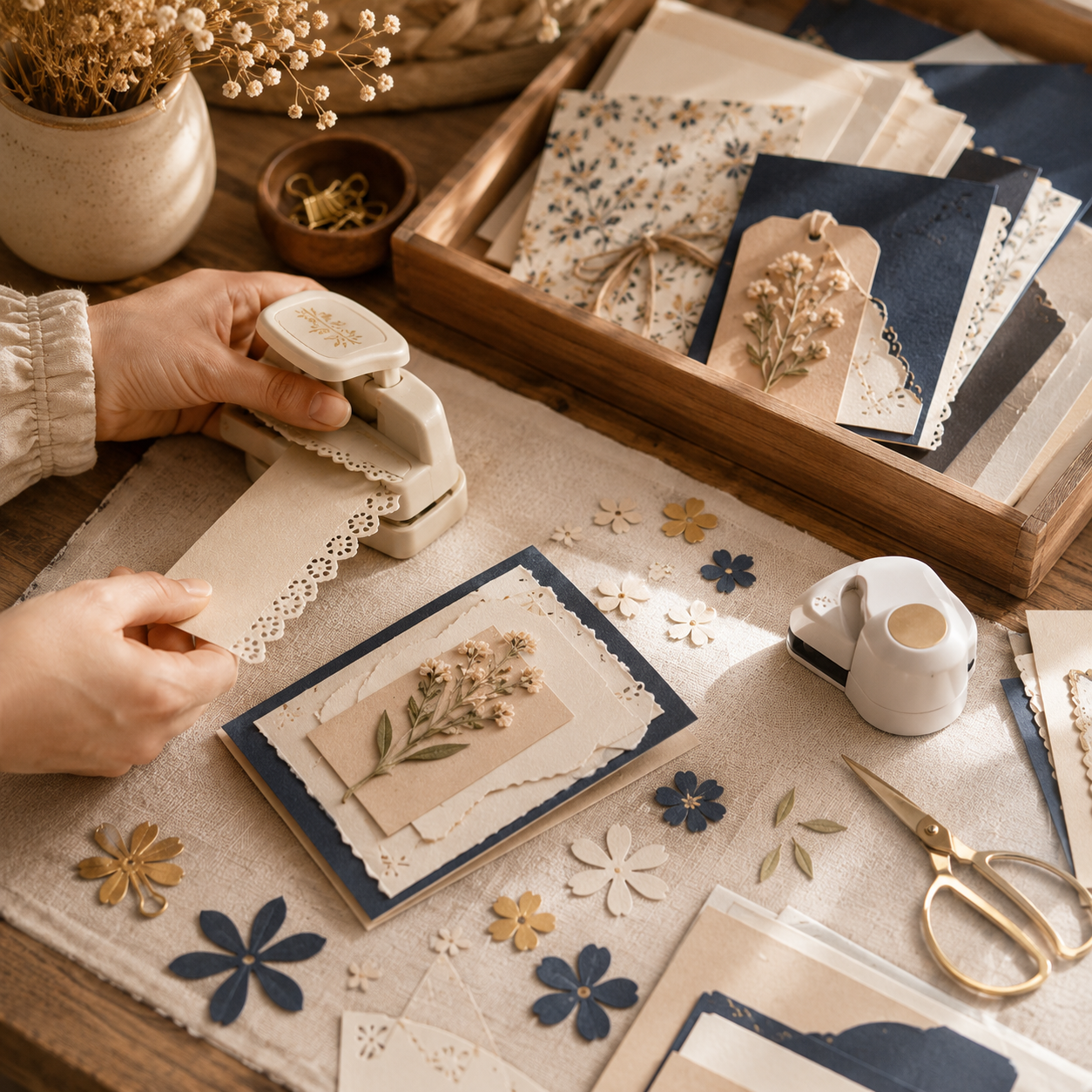 Mavriqio paper craft materials with botanical artwork